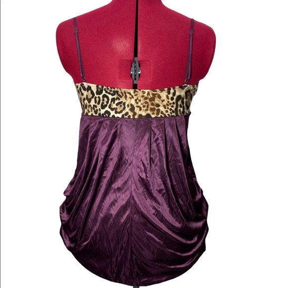 Vintage Satin Leopard Purple Baby Doll Lingerie Chemise Slip Pajama Dress Medium - Picture 4 of 12